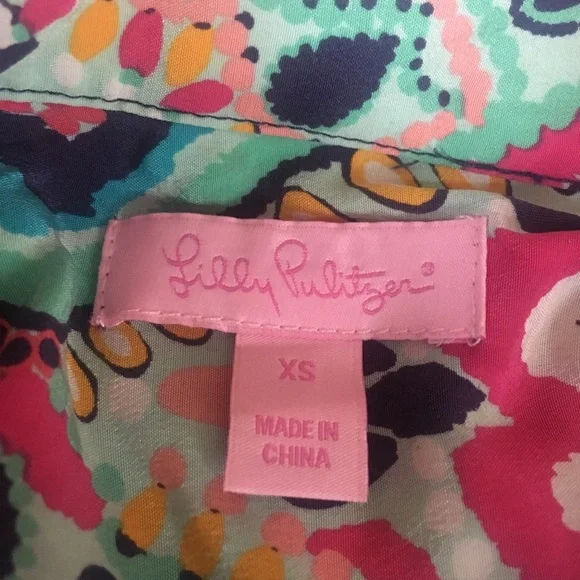 EUC Lilly Pulitzer Crown Jewels Boston Silk Top Jewel Cuff Size XS - Picture 10 of 15